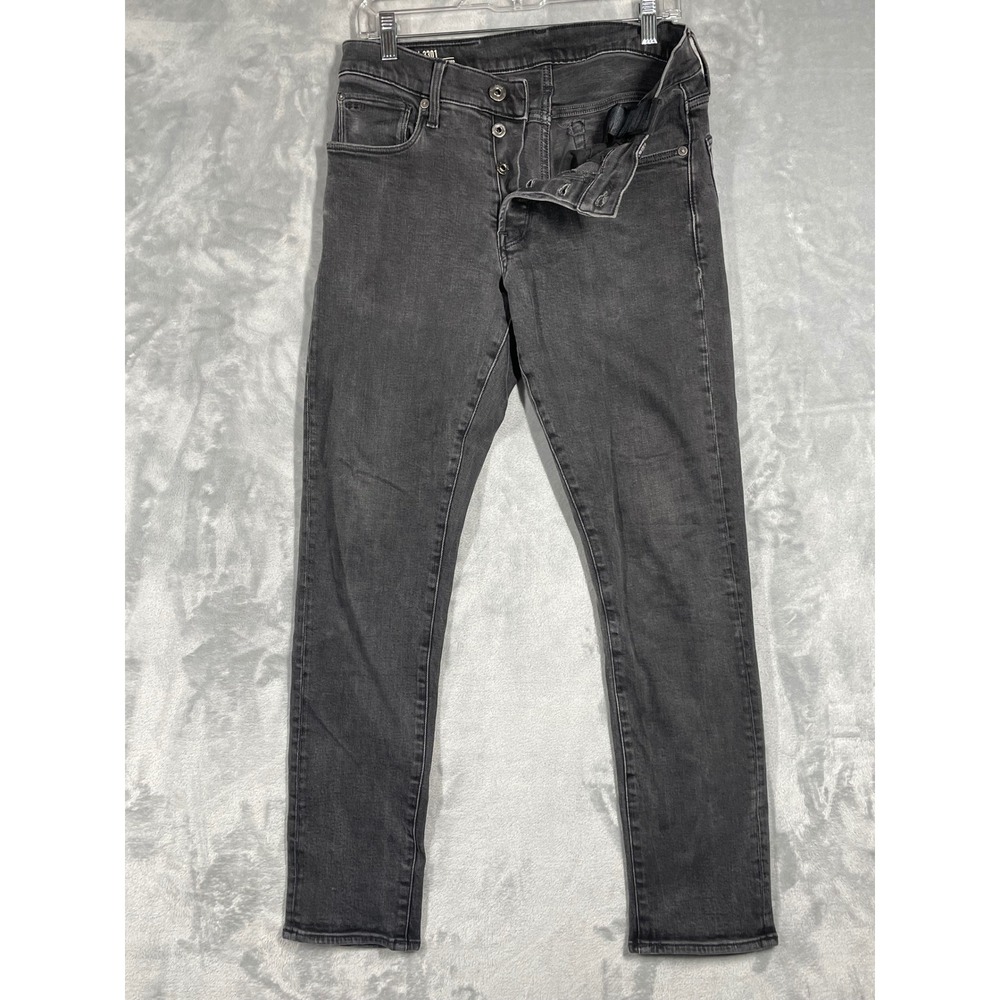 G-Star RAW 3301 Straight Tapered Gray Denim Jeans 32x29 51003-B479-A810
